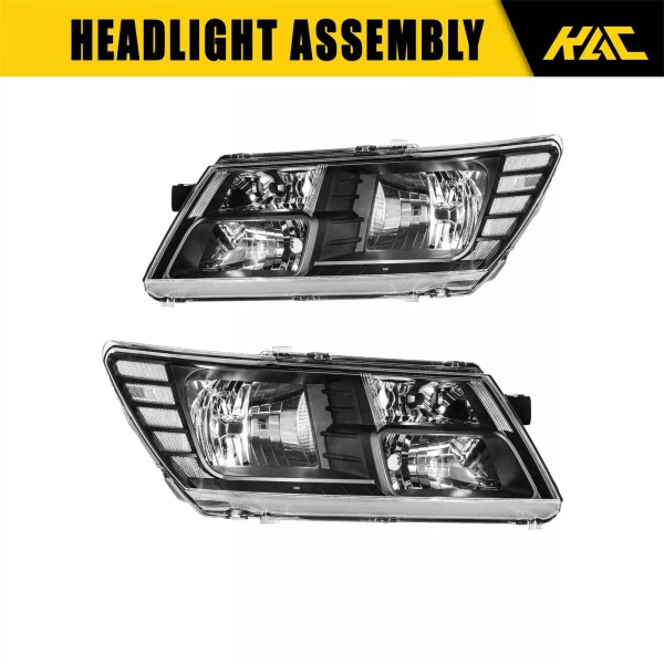 KAC Headlights Assembly For 2009-2020 Dodge Journey Black Housing Left