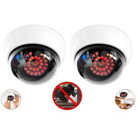 2 x Dummy Cameras with 25 LED IR Steeler with Fake Lens for Indoor and Outdoor Video Surveillance Goods Security