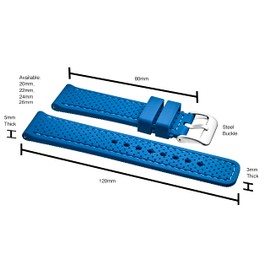 STUNNING SELECTION Correa de reloj de silicona deportiva de alta calidad impermeable con liberación rápida, correa de reloj de goma suave, colores asroted - 20 mm, 22 mm, 24 mm y 26 mm