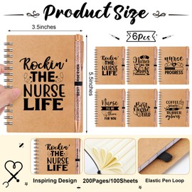 Skylety 18 Pcs Nurse Appreciation Gifts Bulk 2025 Nurse Week Thank You Gift for Women with Glass Cups A6 Inspirational Notebook Ballpoint Pen for School Graduation Rn Assistant(Modern)