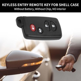 X AUTOHAUX Key Shell Case Keyless Entry Remote Key Fob Replacement Case for Toyota Corolla 2009-2012 for Toyota Camry 07-11 4 Buttons HYQ14AAB HYQ12ACX HYQ14AEM