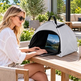 Portable Laptop Sun Shade for Outdoor Work – Foldable Glare-Reducing Privacy Shelter for Beach, Garden, Camping & Travel