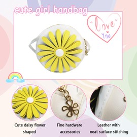 DRHYO Girl Handbags Purse Mini Shoulder Bag with Hair Ring and Sunglasses, Shopping School Travel Birthday Gift for Little Girls,White