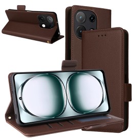 KZIOACSH Wallet Case for UMIDIGI Note 100 5G/Note 100A with Cash and Card Slots, Ultra Slim PU Leather Holster Stand Shockproof Case Full Protection Magnetic Closure Kickstand Bumper Cover,Brown