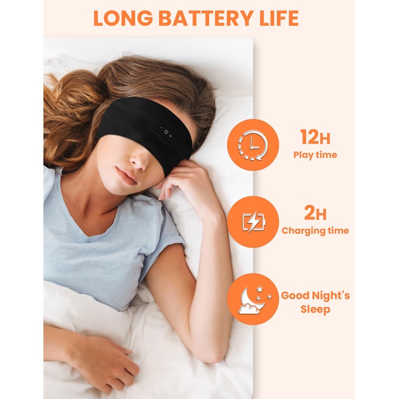 BULYPAZY Sleeping Headphones, Headband Headphones for Sleeping with HD Stereo