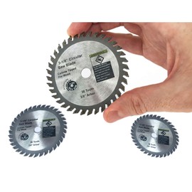 Paquete de 3 hojas de sierra de carburo de 3-1/8 x 3/8 x 1/16 x 36 dientes para mini-sierra inglete TruePower #805