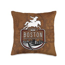 Massachusetts Souvenir Gifts by PLOLDS Boston Massachusetts Paul Revere Whale Keepsake Throw Pillow, 16x16, Multicolor