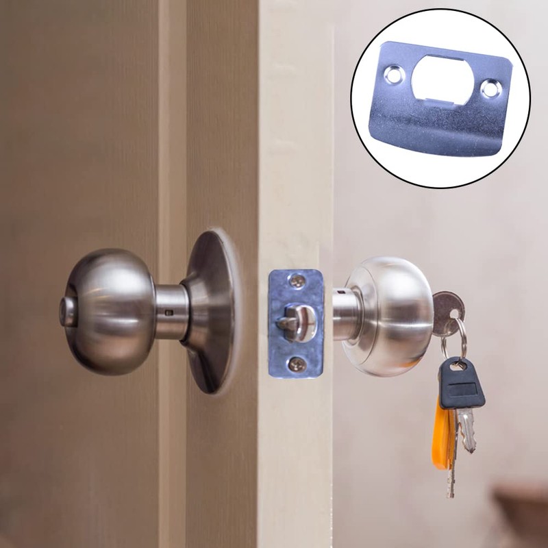 3 Pcs Door Latch Strike Plate D Shaped Striker Keep