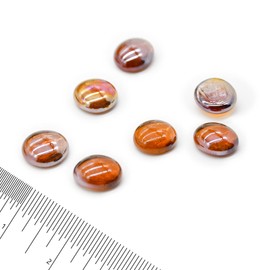 GasSaf 3/4 Inch Glass Fire Rocks Drop Beads for Gas Fire Pit Fireplace, Replaces Existing Gas Logs & Lava Rocks(10 Pound)(Amber Luster)
