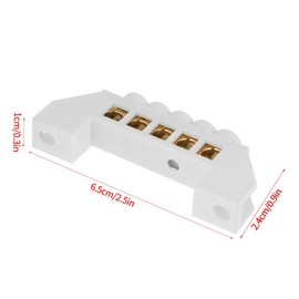 DEWIN Terminal Block, Junction Terminal, 10 Pieces, 5-Hole Bridge, Electrical Distribution, Wire Screw, Brass Terminal Block Connector for Distribution Box