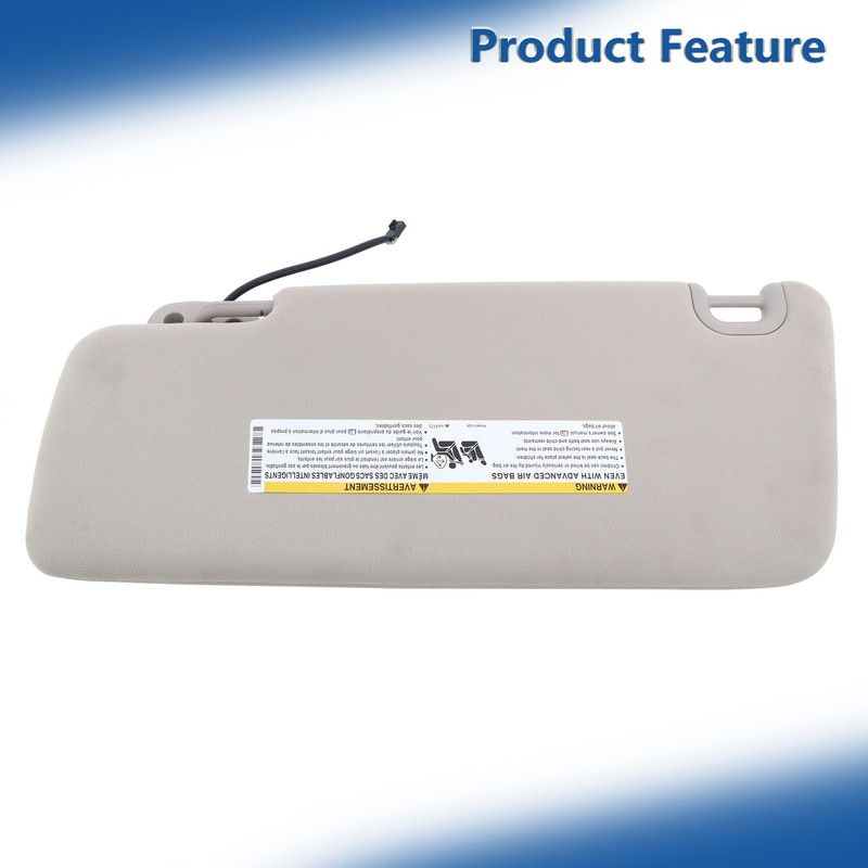 Silscvtt Passenger Side Sun Visor with Mirror and Light Gray
