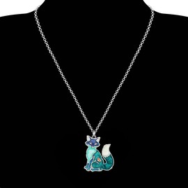 DALANE Enamel Alloy Fox Necklace Pendant Wildlife Jewellery Fox Chain Gifts for Women Girls Party Favors, enamel, No Gemstone