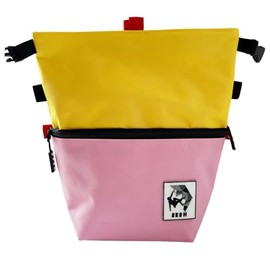 SESH Chalk Bucket - Large Size Chalk Bag for Climbing & Bouldering with Magnetic Closure, 4 Brush Holders, & 2 Side Pockets with Mesh Organizer - Durable (Sunrise)