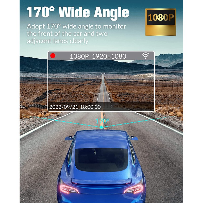 Car Traffic Recorder Night Vision 320mAh 3 Lens Front Rear