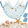 Abizarch 2 Pcs Fish Netting Decoration Beige Nautical Fish Net