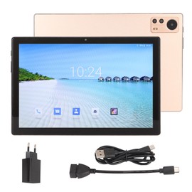 10.1 Inch Tablet for Android 8.1 2GB RAM 32GB ROM 2.4G 5G WiFi Octa Core CPU Front 5MP Rear 13MP 4G Calling Tablet 100‑240V EU Plug Gold