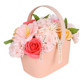 FOMIYES Fancy Soap Flower Basket Real Bath Flowers Set for Women Present for Mom's Birthday