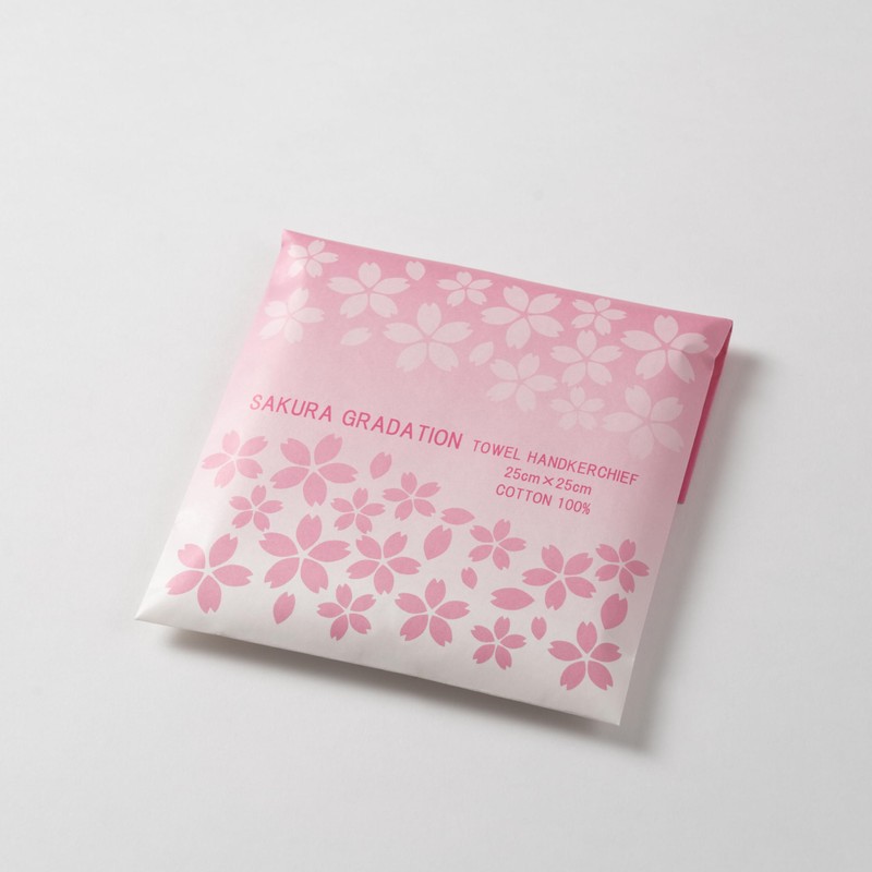 Imabari Handkerchief Towel with Package SAGURA Cherry Blossom Gradient, 9.8