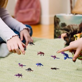 EXQDYNM 6pcs Supermini 3D Printed Dinosaur Mystery Crystal Dinosaur Decor Collectible