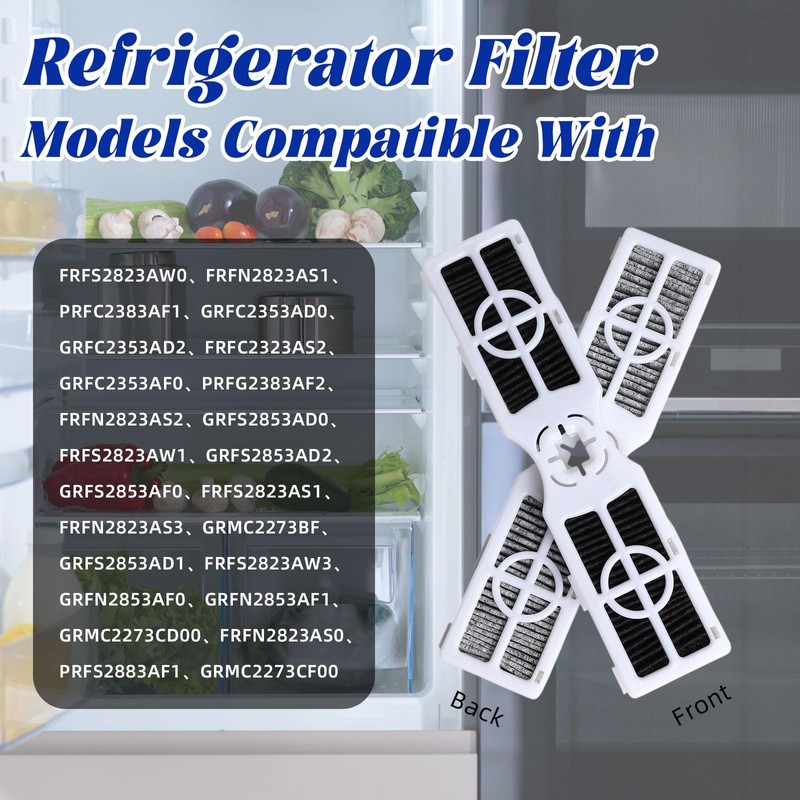 4 Pack FRGPAAF2 Air Filter, Refrigerator Air Filter Compatible with
