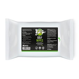 Tee Off Golf Wipes | Perfect for Cleaning Clubs, Grips, Shafts, Shoes, Balls, Trolleys and Bags | 100% Biodegradable | 40 Pack, White, 1 Pack