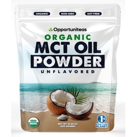 Organic MCT Oil Powder - Unflavored | Pure MCT Powder from Organic Coconuts | Keto-Friendly, Easy to Mix, No Fillers | Boost Energy, Focus & Metabolism | 1 Month Supply