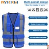 AYKRM High Visibility Vest Blue Reflective Safety Vest with Reflective