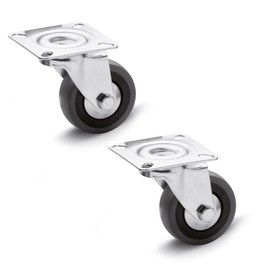 Ganter Normelemente Equipment Castors, Swivel Castors 40 mm 2 Wheels 60 kg Rubber Wheel Centre Polypropylene Housing Steel GN 22870-40-G-L-L-ST