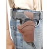Barsony Brown Leather Belt Loop Western Hip Holster for Taurus