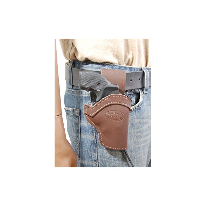 Barsony Brown Leather Belt Loop Western Hip Holster for Taurus
