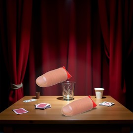 2Pcs Thumb Tip Magic Tricks, Fake Thumb Tip Magic Trick Gimmick Fake Thumb Tip Silk Vanish Magic Disappearing Silk Magic Thumb,Magician Accessory Magic Kits and Accessories,Novelty and Gag Toys
