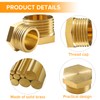 Lyeteung 4 PCS G3/8 Brass Hexagonal External Thread Cap, Brass