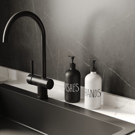 Dish Soap Dispenser for Kitchen Sink,Glass Kitchen Hand Soap Dispenser,Modern Farmhouse Soap Dispenser for Kitchen Sink Decor