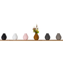 3D Vase Selina Flower Vase/Decorative Vase 10 cm for Cut / Dried Flowers Sustainable Waterproof (Black)