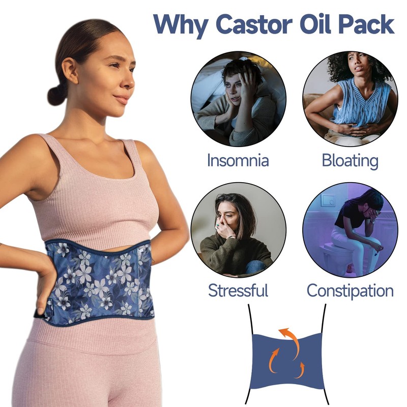 Langsprit Castor Oil Pack Wrap,Organic Cotton Castor Oil Packs for