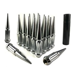 20 Pc Solid Spline Spike Lug Nuts Kit 12x1.5 Chrome Compatible with Toyota Avalon Camry Corolla RAV4 Sienna w/Aftermarket Wheel