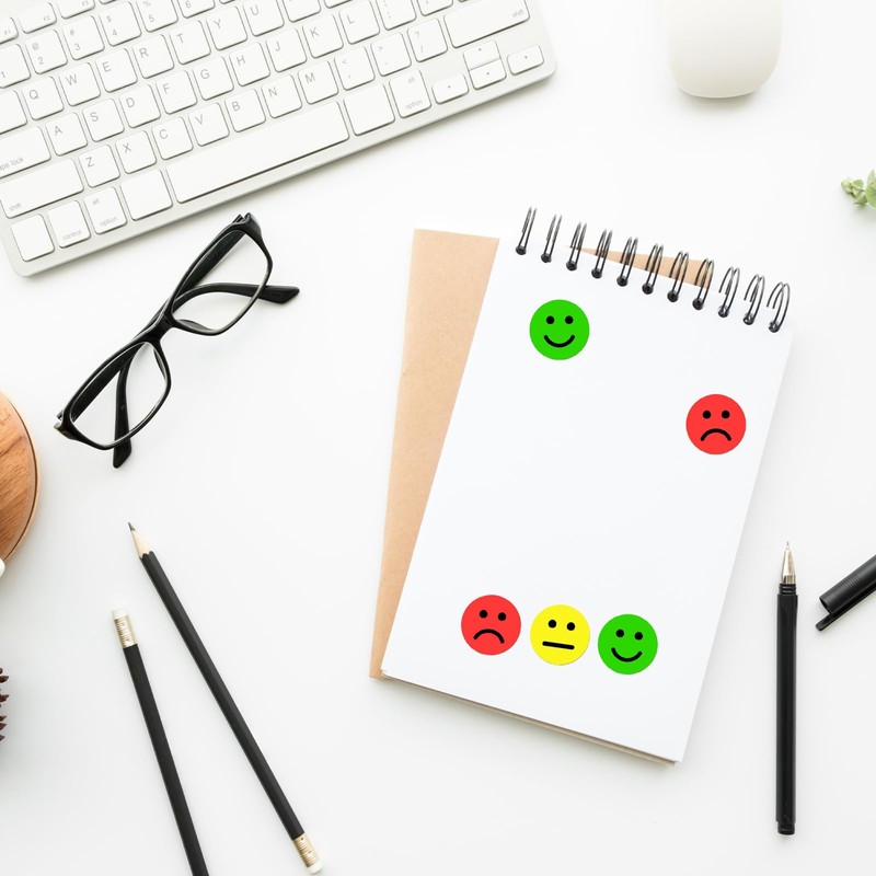 Smiley Face Stickers, Red Yellow Green Traffic Light Mood Sticker,