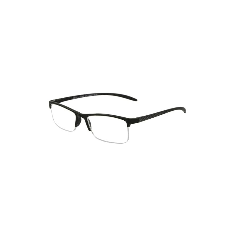 Foster Grant Men's Paolo Square Reading Glasses, Black/Transparent, 59 mm