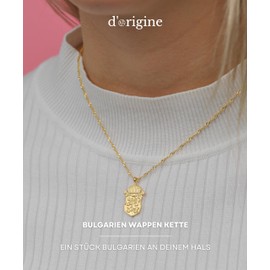 d'origine Bulgaria coat of arms necklace, Bulgarian flag chain, Bulgarian necklace, Bulgarian jewellery, Bulgarian crest jewellery for women, Brass