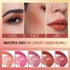 Liquid Blush, Matte Liquid Cream Makeup Dual Use for Cheeks