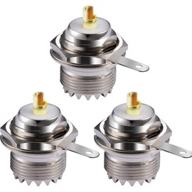 POBADY 3PCS SO239 Conectores De Mamparo UHF Hembra SO-239 Tuerca Mango De Mamparo Clip De Cubierta Taza De Soldadura Montaje En Panel Conector Recto Adaptador Coaxial