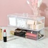 Duet 2-Tier Acrylic Dust-Proof Storage Organizer for Cotton Pads, Swabs, Cosmetics & Makeup Organizer