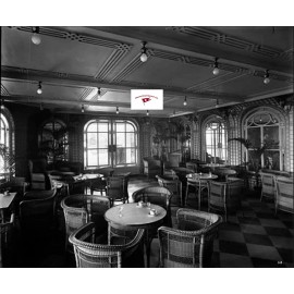 THE VERANDA CAFE ON BOARD RMS OLYMPIC 1920, TITANIC'S SISTER RP