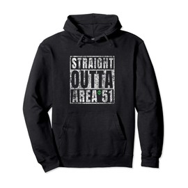 Straight Outta Area 51 UFO Alien Costume Top Vintage Storm Pullover Hoodie