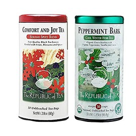 The Republic of Tea Winter Holiday Variety 2-Pack: Peppermint Bark and Comfort and Joy