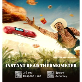 Meat Thermometers, DOQAUS Instant Read Food Thermometers for Cooking, Digital Kitchen Thermometer Probe with Backlight & Reversible Display, Cooking Temperature Thermometers for Turkey Grill BBQ Oven