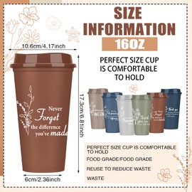 Yetene 12 Pcs Christian Cups Bulk Christian Thank You Gifts for Women Men Employee Appreciation Gifts 16 oz Reusable Plastic Neutral Color Coffee Cups with Lids (Morandi)