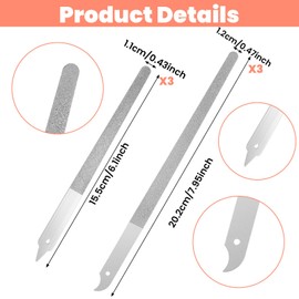 6 Pcs Diamond Nail File, Double Sided Diamond Deb Nail File with Curved and Sharp Pointed Tip for Natural Nails, Manicure Pedicure Tools for Salon Home