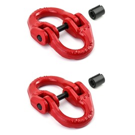 EGV G80 Alloy Steel Coupling Link, 2 Pack 5/16" Hammer Lock Chain Connector, 4400 lbs Working Load Limit,Red