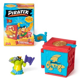 PIRATIX, ADVENTURE WORLD Golden Treasure Series - 1 Fortress, Each Box Contains 1 Surprise Fortress, 1 Surprise Piratix, 1 Accessory, 1 Flag and 1 Treasure